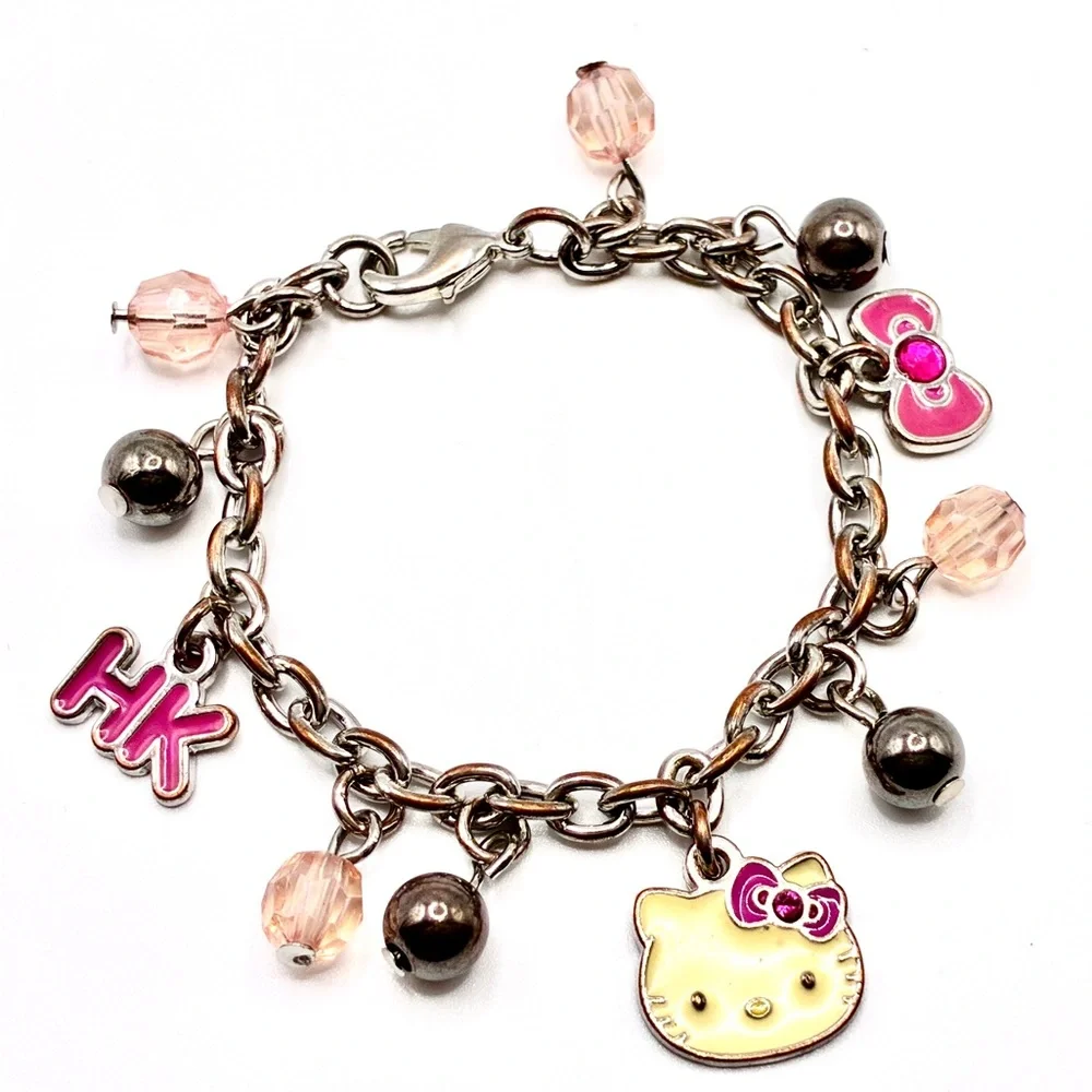 Vintage Hello Kitty Dangle Charm Bracelet by Sanrio 7” Inches